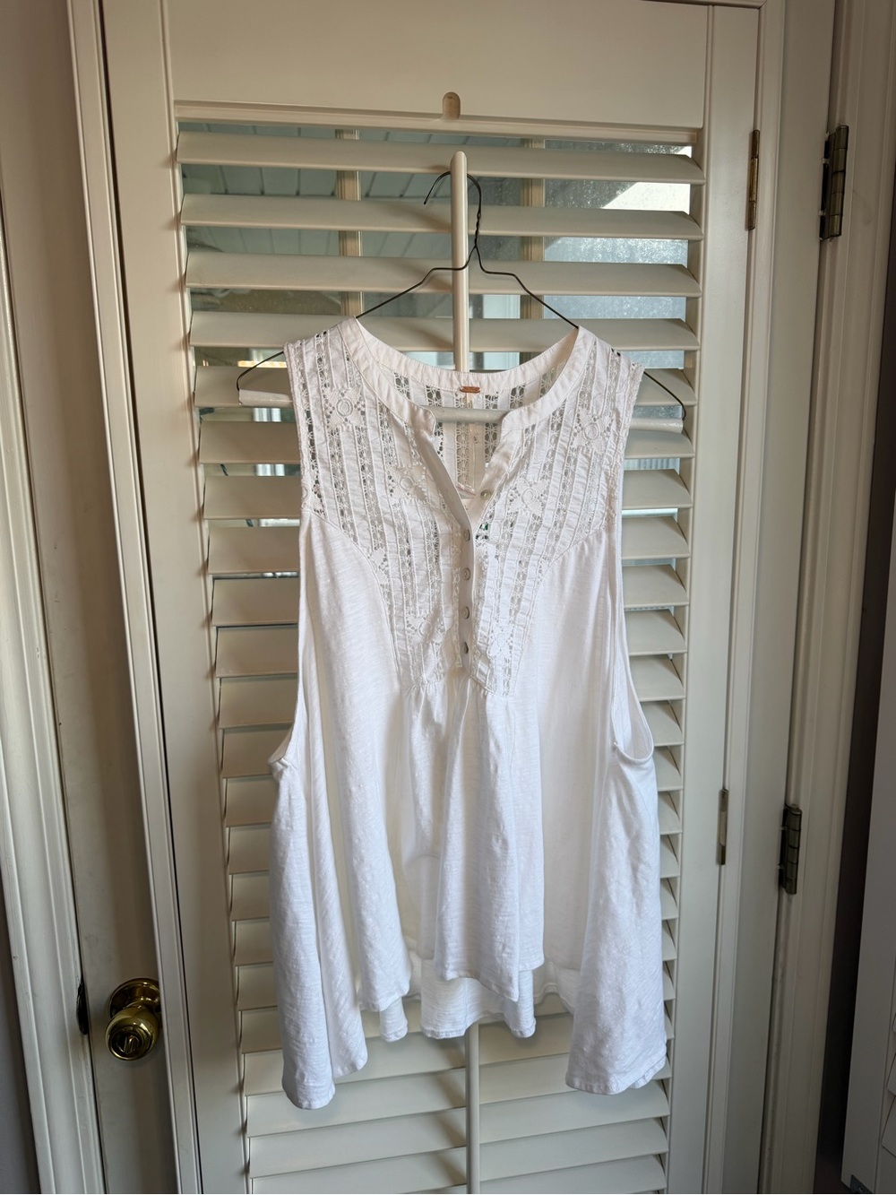 Cottagecore Free People sun-kissed ivory tank top NWT size L - Picture 1 of 11